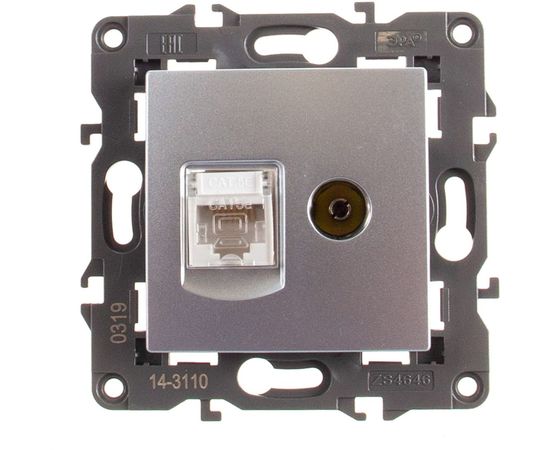 Розетка ЭРА 14-3110-03 RJ45 TV, IP20, алюминий Б0034316 – изображение 2