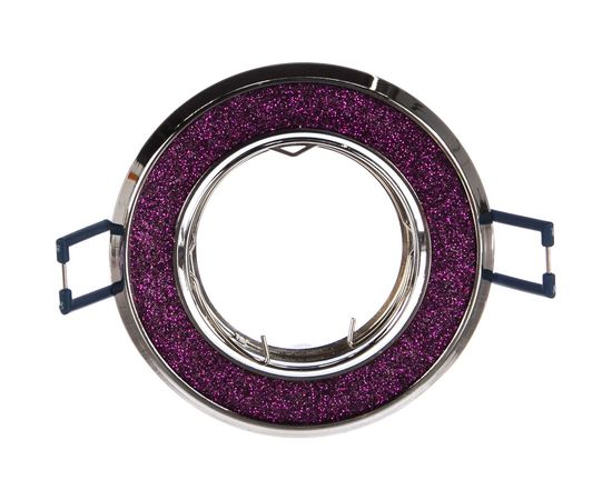 Светильник ЭРА DK18 CH/SH PU декор круглый со стекл крошкой MR16,12V/220V 50W хром/фиолето C0043763 – изображение 2