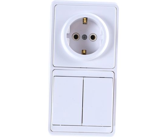 Комбинированный блок Кунцево-Электро БЭЛЛА скрытой установки выключатель+розетка БКВР-032 5831 – изображение 2