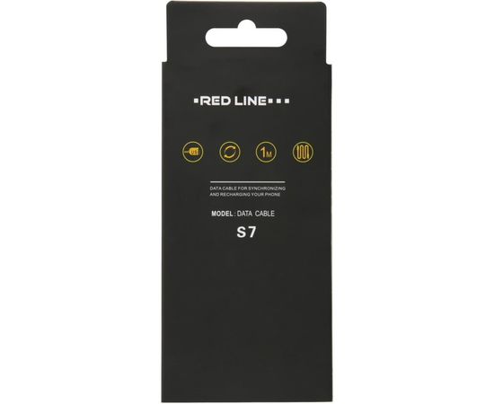 Дата-кабель Red Line S7 USB - 8 - pin для Apple, металлическая обмотка, черный УТ000012472 – изображение 2