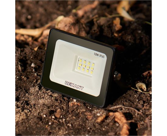 Светодиодный прожектор REXANT, 10 Вт 200–260В IP65 800 лм 6500 K холодный свет 605-001 – изображение 2