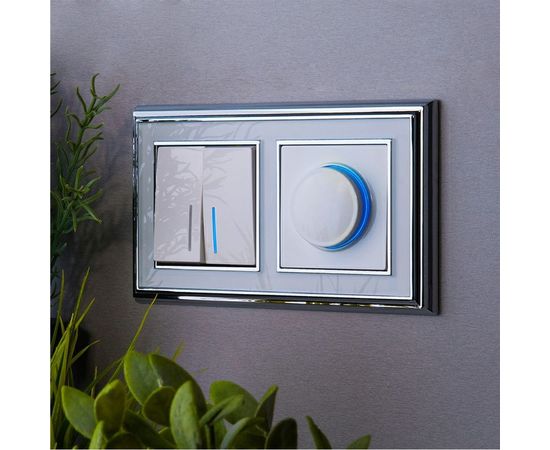 Выключатель WERKEL W1120101 двухклавишный с подсветкой белый a051114 – изображение 2