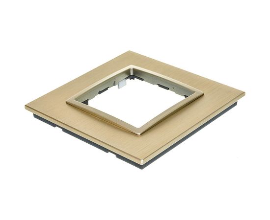 Рамка ЭРА 14-5201-04 на 1 пост, металл, Elegance, шампань+шампань Б0034542 – изображение 3