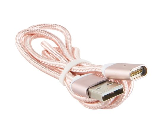 Дата-кабель Red Line Магнитный USB - micro USB, нейлоновая оплетка, розовый УТ000012858 – изображение 3