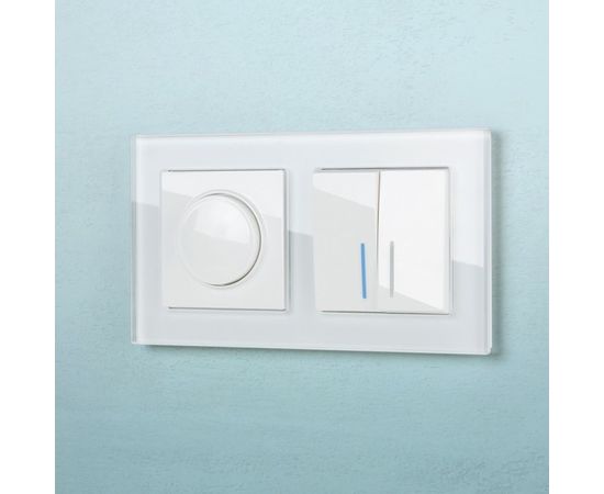 Выключатель WERKEL W1120101 двухклавишный с подсветкой белый a051114 – изображение 4