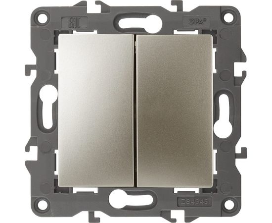 Двойной переключатель ЭРА Elegance 10АХ-250В, IP20, шампань 14-1106-04 Б0034246 – изображение 5