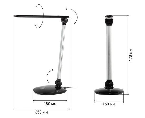 Настольный светильник ЭРА NLED-456-10W-BK-S черный с серебром Б0028437 – изображение 5