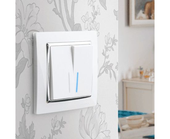 Выключатель WERKEL W1120101 двухклавишный с подсветкой белый a051114 – изображение 5