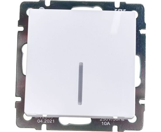 Одноклавишный выключатель WERKEL, W1110101, с подсветкой, белый a051110 – изображение 6