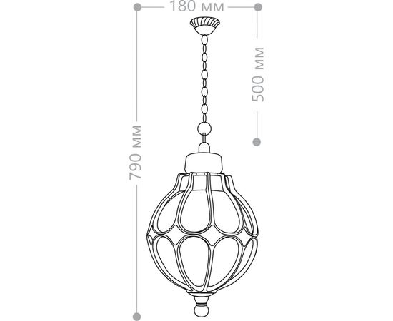 Садово-парковый светильник, круглый на цепочке 60W 230V E27, черное золото Feron PL3705 11369 – изображение 7