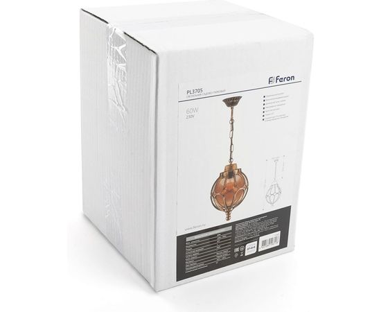 Садово-парковый светильник, круглый на цепочке 60W 230V E27, черное золото Feron PL3705 11369 – изображение 9