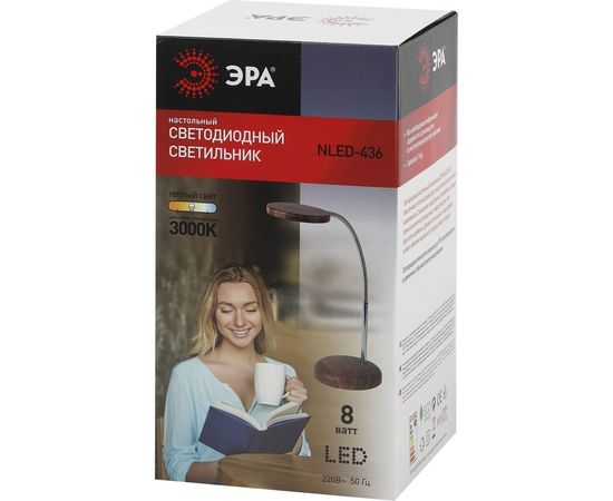 Настольный светильник ЭРА NLED-436-8W-WOOD дерево Б0031615 – изображение 10
