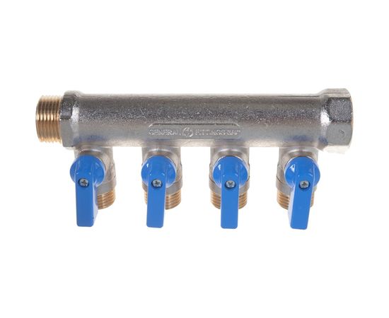 Коллектор с шаровыми кранами STOUT 3/4, 4 отвода 1/2 SMB 6201 341204 