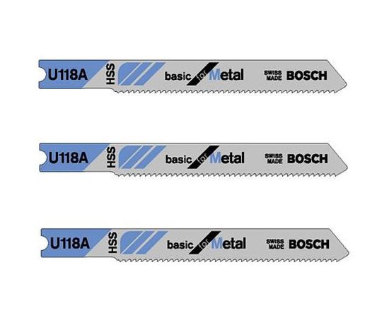 Пилки для лобзика по металлу (62 мм; 3 шт.) U 118A Bosch 2608631511 