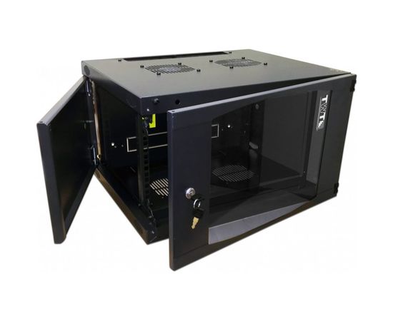 Шкаф настенный TWT Next, 6U 550x450, стеклянная дверь, черный TWT-CBWNG-6U-6x4-BK 