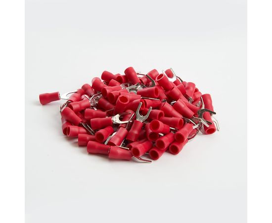 Вилочный изолированный наконечник STEKKER М4 0,5-1,5 - 0,6 мм, красный 39425 