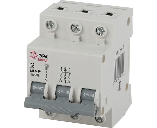 Автоматический выключатель ЭРА SIMPLE ВА 47-29 3P 40А C 4,5кА Б0039242 