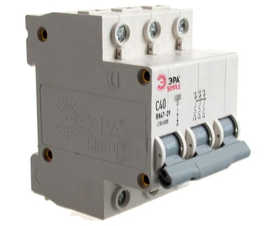 Автоматический выключатель ЭРА SIMPLE ВА 47-29 3P 40А C 4,5кА Б0039242 – изображение 2