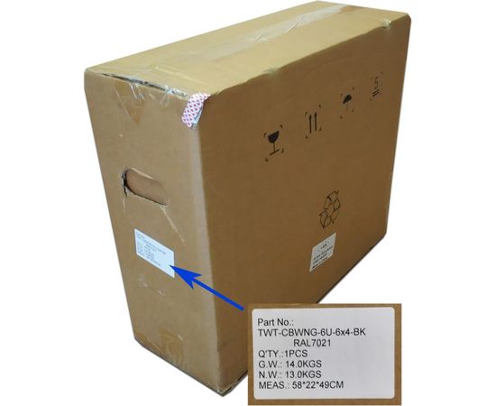 Шкаф настенный TWT Next, 6U 550x450, стеклянная дверь, черный TWT-CBWNG-6U-6x4-BK – изображение 2