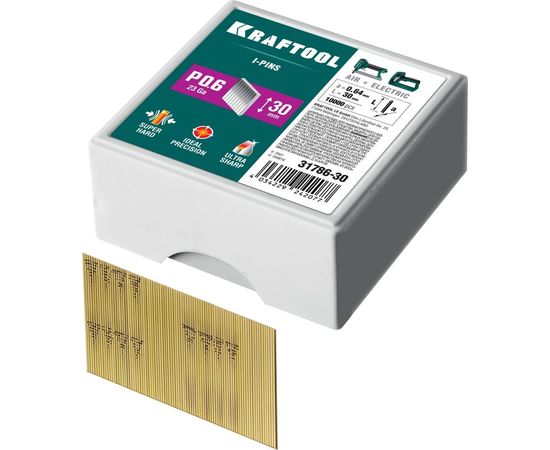 Гвозди для пневматического нейлера KRAFTOOL Р0.6 30 мм 10000 шт. 31786-30 – изображение 2