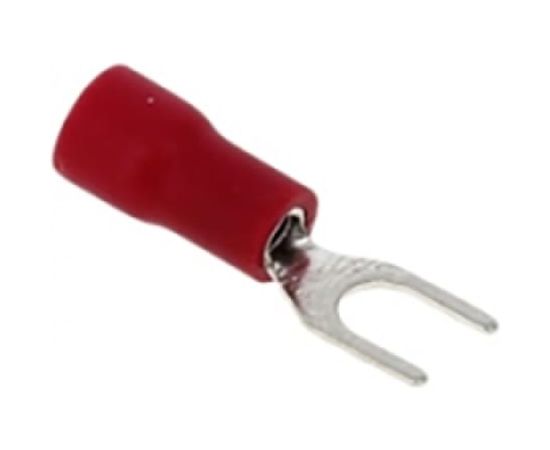 Вилочный изолированный наконечник STEKKER М4 0,5-1,5 - 0,6 мм, красный 39425 – изображение 2
