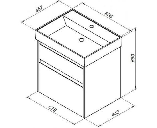 Тумба Aquanet Nova Lite 60 2 ящика, цвет дуб рустикальный 00249512 – изображение 4