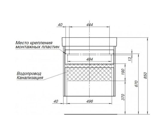 Тумба Aquanet Nova Lite 60 2 ящика, цвет дуб рустикальный 00249512 – изображение 5