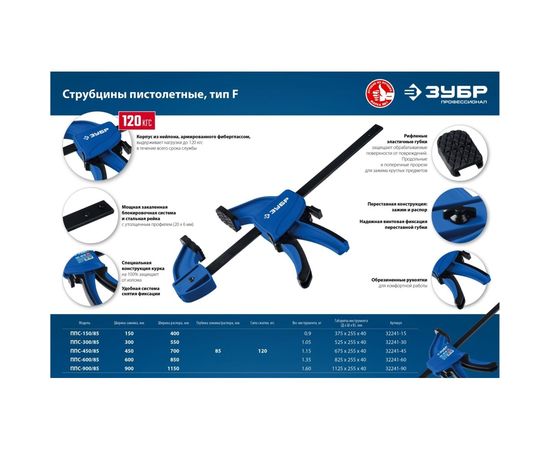 Пистолетная струбцина ЗУБР ППС-150/85 150х85 мм 32241-15 – изображение 9
