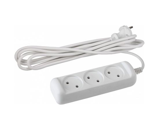 Удлинитель ЭРА U-3-5m Россия без зазeмления, 2х1мм2, 10А, ПВС, 3гн, 5м Б0028356 