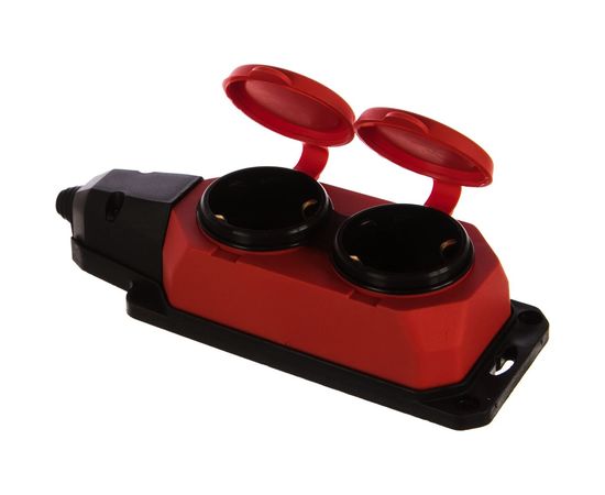 Каучуковая колодка ЭРА K2eREDIP44 с/з 2гн 16A IP44 красная Б0044551 