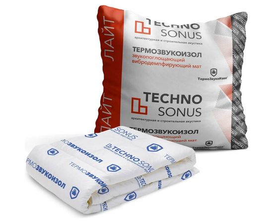 Мат для звукоизоляции ТермоЗвукоИзол Лайт (10х1.5 м; 10 мм; 15 кв.м) ТехноСонус 1300100007 