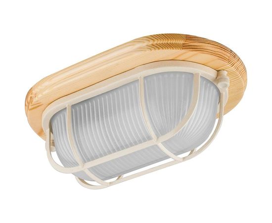 Светильник для бани и сауны FERON НБО 04-60-012 220V 60Вт Е27 IP54 дерево, клен, овал, с решеткой 11572 