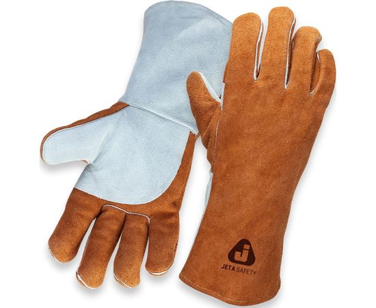 Перчатки сварщика Jeta Safety Ferrus Active 10, с крагой, цвет коричневый/оранжевый, JWK401-XL 