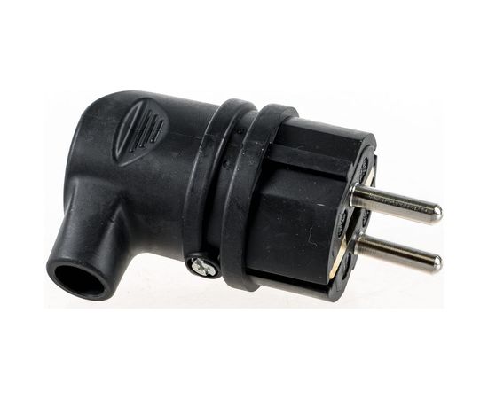 Каучуковая вилка ЭРА V9BIP44 с/з, 90градусов, с кольцом, 16A, IP44, черная Б0044542 