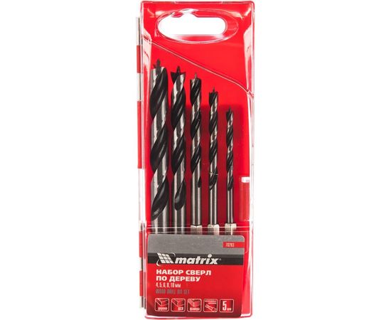 Набор сверл по дереву (5 шт; 4-5-6-8-10 мм) MATRIX 70283 
