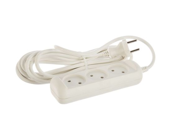 Удлинитель ЭРА U-3-5m Россия без зазeмления, 2х1мм2, 10А, ПВС, 3гн, 5м Б0028356 – изображение 2