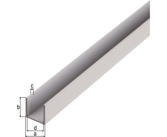 U-образный профиль GAH ALBERTS алюминий, 8x8x8x1х2000 мм 475765 – изображение 2