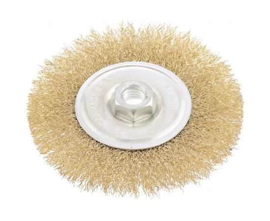 Щетка плоская латунированная для УШМ (125 мм; М14) MATRIX 74651 – изображение 2