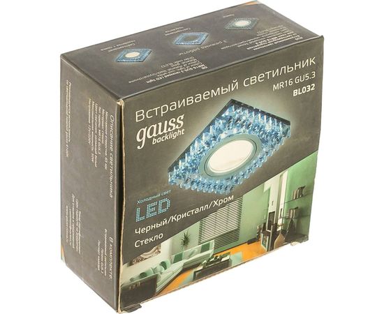 Точечный светильник Gauss Backlight черный/кристалл/хром Gu5.3 LED подсветка 4100K BL032 – изображение 3