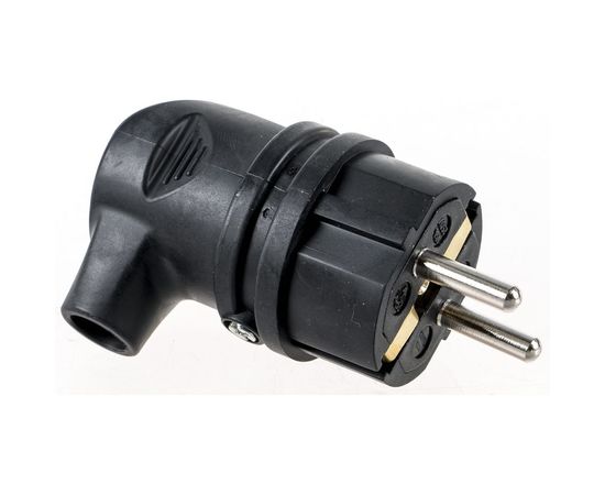 Каучуковая вилка ЭРА V9BIP44 с/з, 90градусов, с кольцом, 16A, IP44, черная Б0044542 – изображение 2