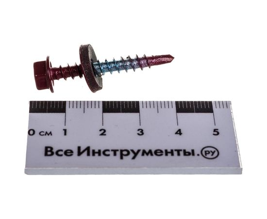 Кровельный саморез Стройметиз 4,8х35 винно-красный RAL 3005 уп. 250 шт. 2140036 – изображение 3