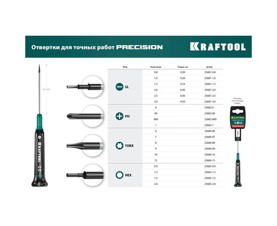 Отвертка для точных работ Kraftool Precision PH 1, 25682-1 – изображение 2