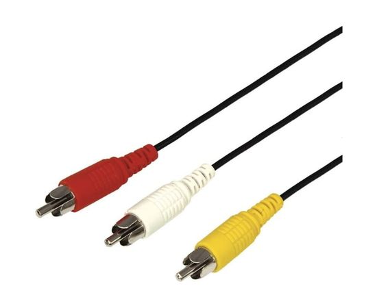 Шнур REXANT 3 RCA - 3 RCA, длина 3 метра, черный 17-0204 