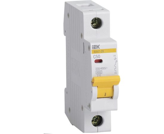Автоматический выключатель IEK ВА47-29 1п, 50А, С, 4.5кА, MVA20-1-050-C 