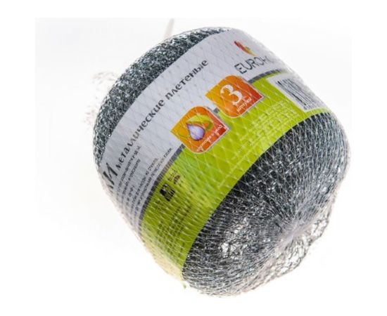 Металлическая оцинкованная плетеная губка EUROHOUSE 3 шт в сетке 7182 