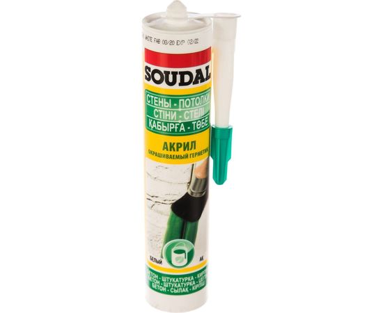 Акриловый окрашиваемый герметик SOUDAL белый 105877 