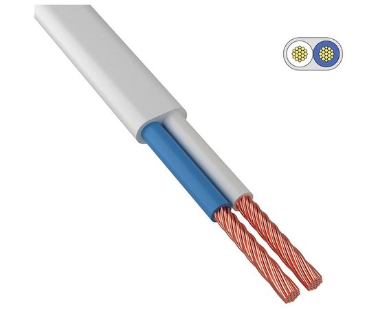 Провод ШВВП ККЗ 2х0,5 кв.мм 300 м белый ГОСТ 01-8082-6 