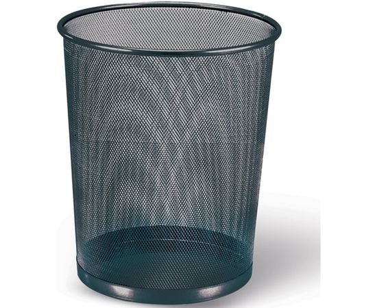 Металлическая корзина для бумаг BRAUBERG Germanium большая, 20 литров, черная 231956 