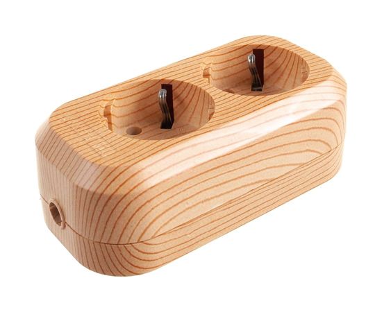 Розеточная колодка, 2 гнезда, сосна TDM SQ1806-0046 