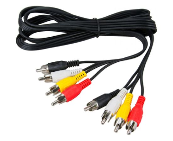 Шнур REXANT 4 RCA - 4 RCA, длина 1 метр, черный 17-0301 – изображение 6